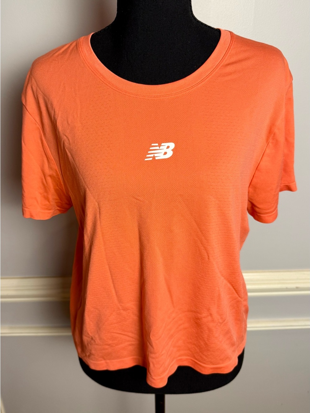 New Balance Coral Orange Performance Running Athletic Short Sleeve Top XL